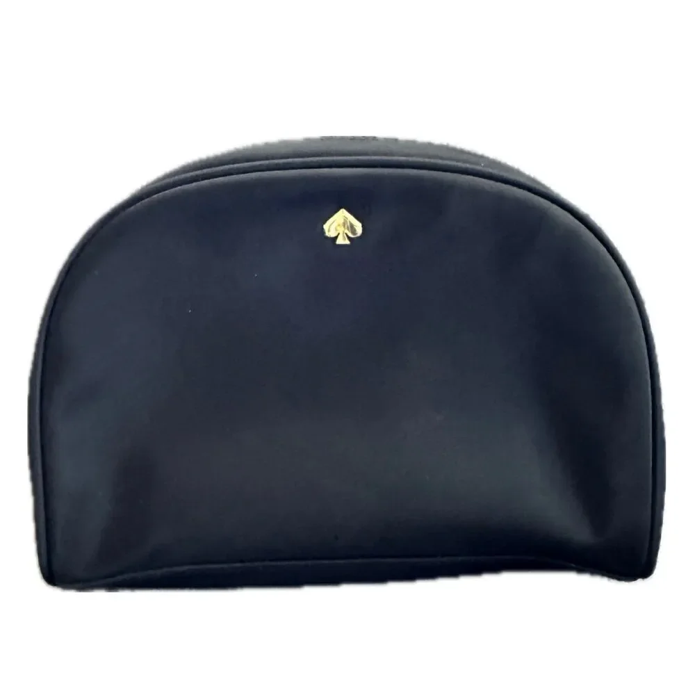 Kate Spade S362 Jae Black Nylon Medium Dome Cosmetic Zipper Bag Pouch
